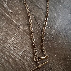 Watch Chain Gold Filled T-Bar Chain Necklace - Classic Link Design